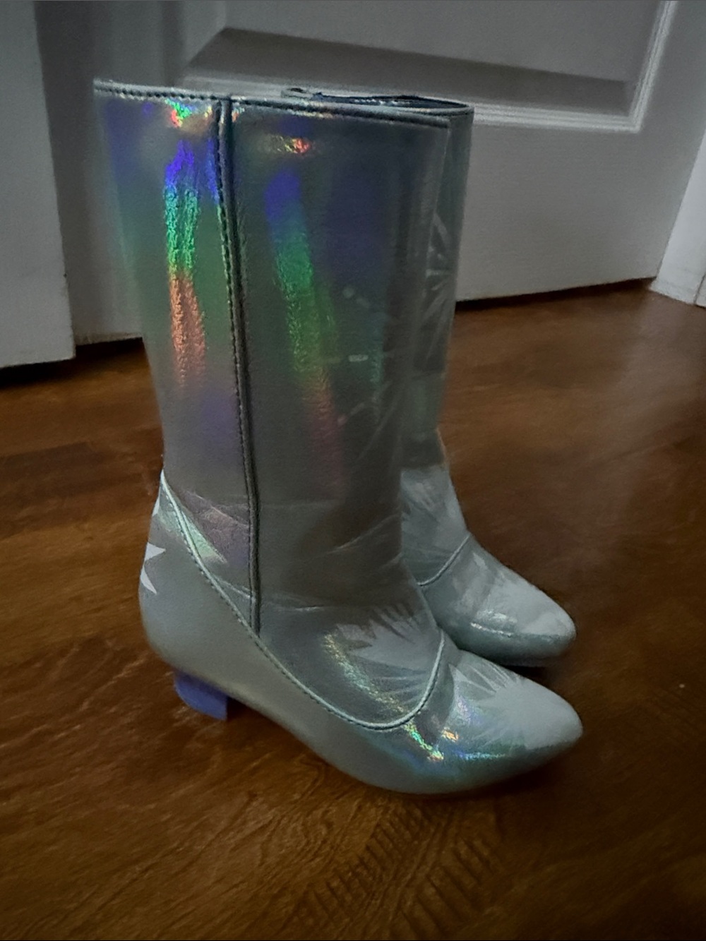 Holographic Silver Mid-Calf Women’s Boots